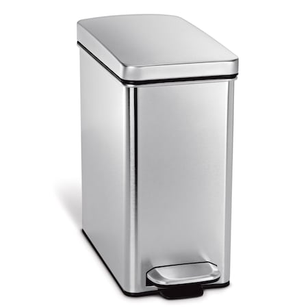 Simplehuman 10 Liter Profile Step Can, Fingerprint-Proof Brushed Stainless Steel CW1898